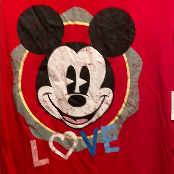 Red Mickey Mouse vneck tshirt, new. - Picture 2 of 3